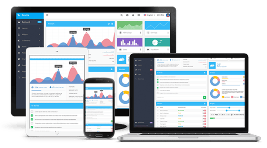Interface de sistema web com painel de controle e gráficos de análise de dados.